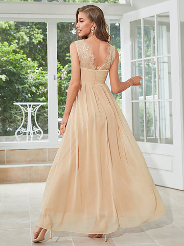 champagne dress for wedding guest